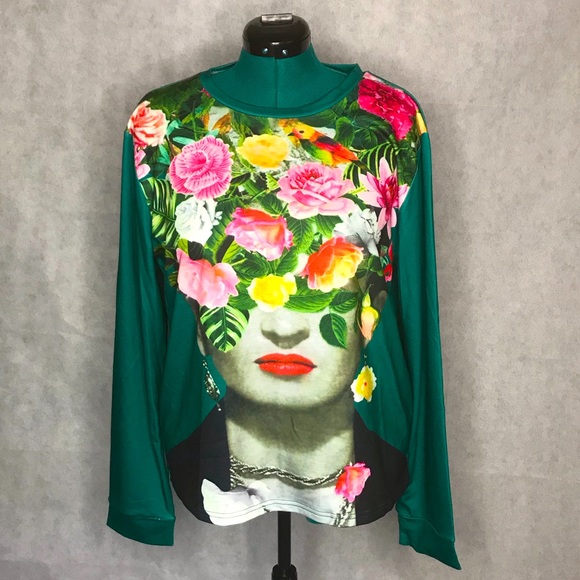 Tops - Frida Kahlo floral shirt XXL